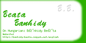 beata banhidy business card